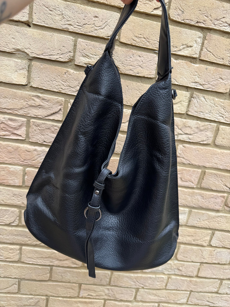 BLACK SLOUCH HOBO BAG