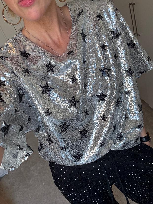 SEQUIN STAR BOXY TEE