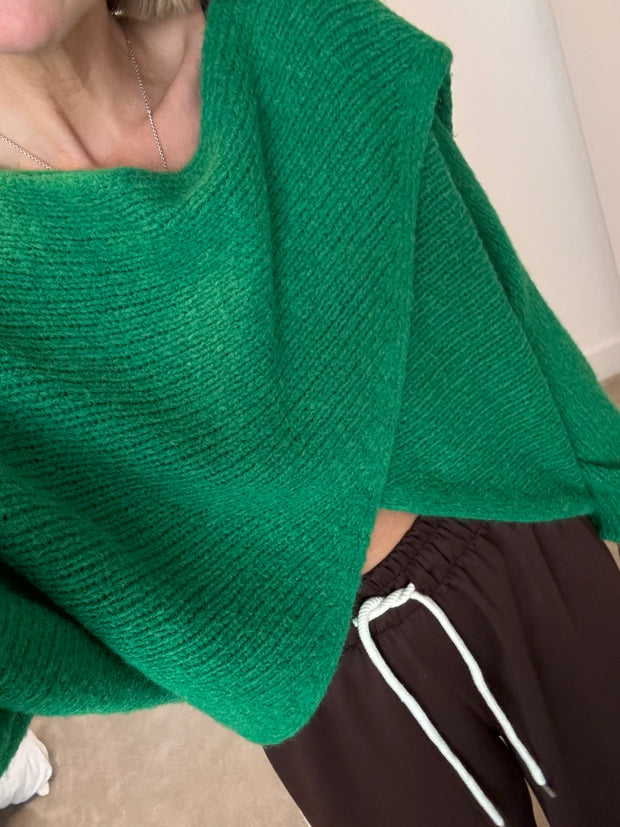 WRAP JUMPER IN GREEN