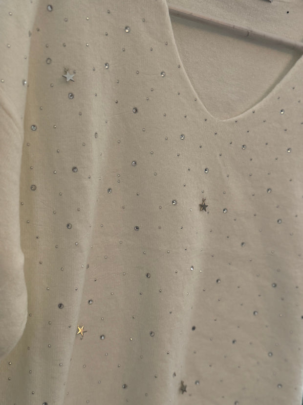 EMBELLISHED FINE KNIT JUMPER