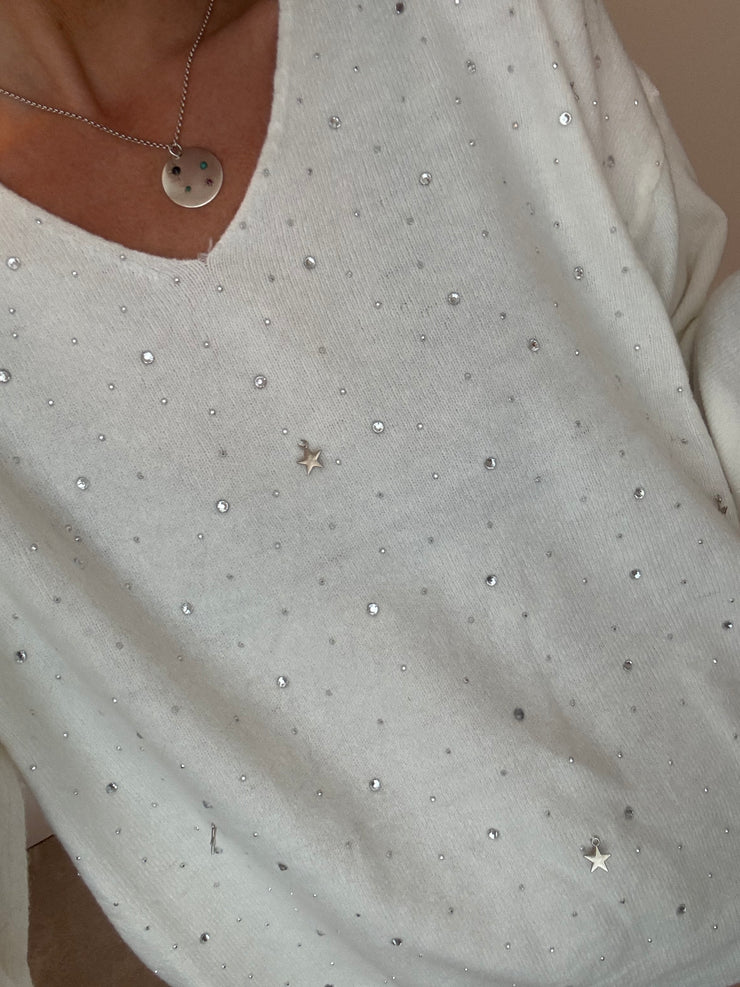 EMBELLISHED FINE KNIT JUMPER