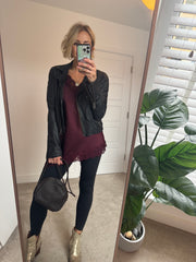 ASYMETRIC HEM CAMI IN WINE