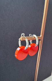 SILVER HOOP WITH DISC