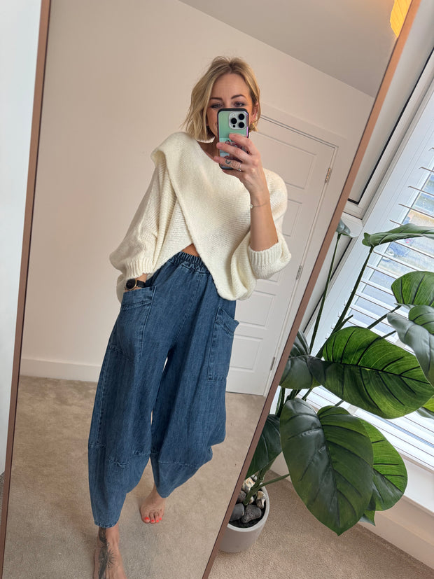 WRAP JUMPER IN CREAM