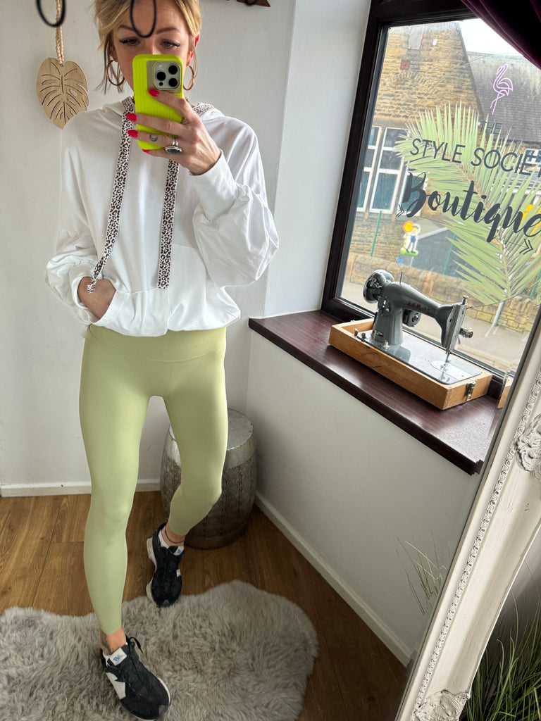 HIGH WAISTED SPORTS LEGGINGS IN SAGE – The Style Society Boutique