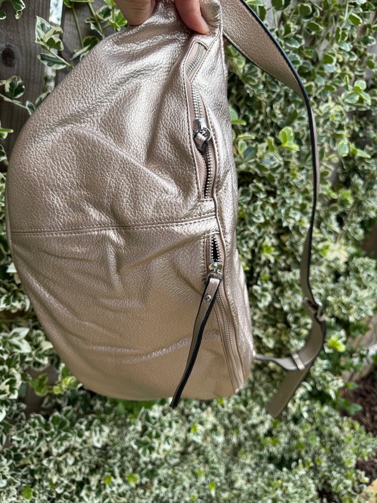 XL SLOUCH X-BODY BAG IN PEWTER