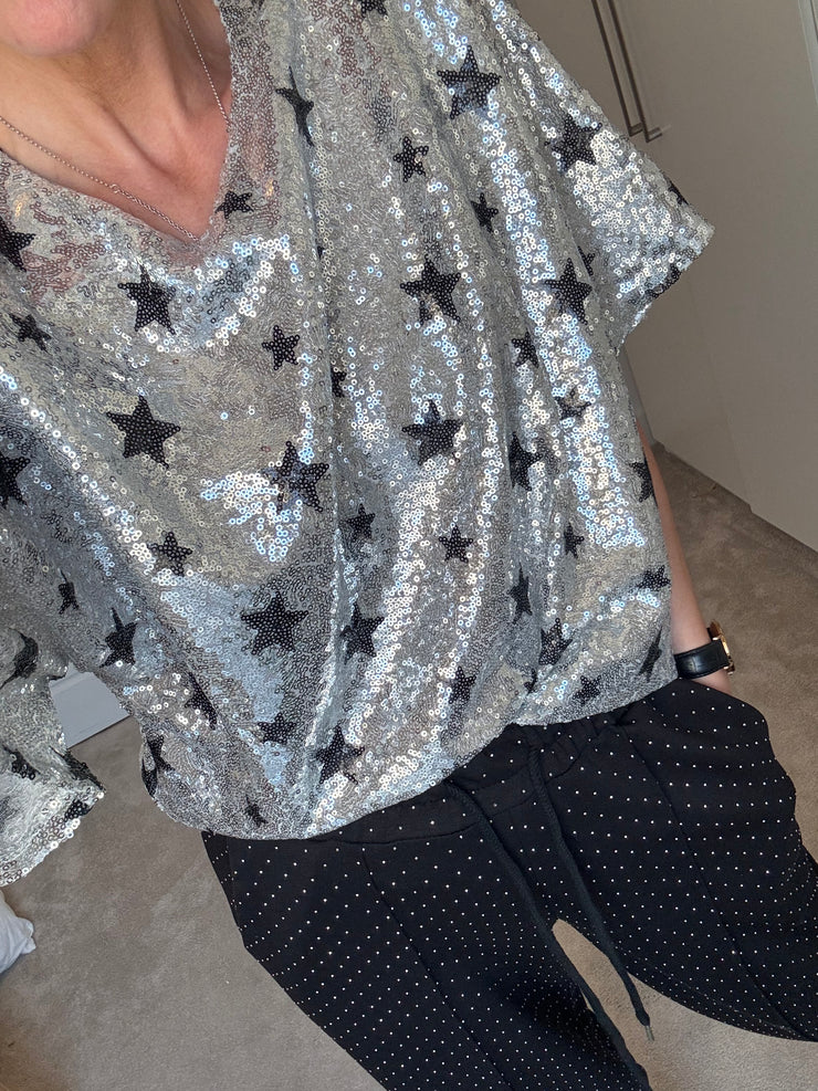SEQUIN STAR BOXY TEE
