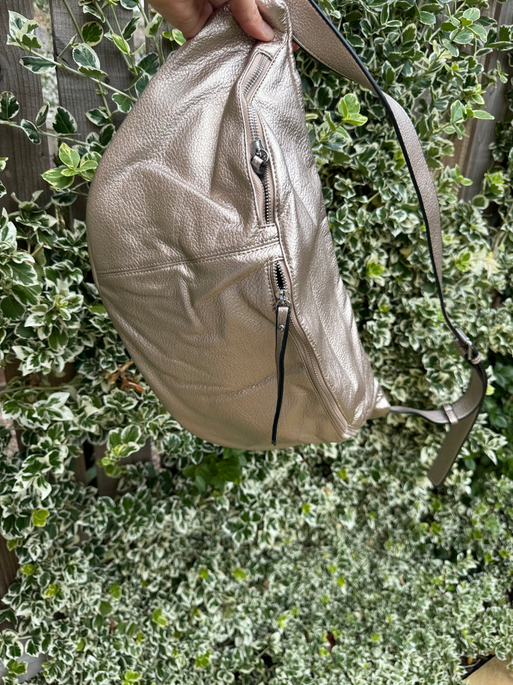 XL SLOUCH X-BODY BAG IN PEWTER
