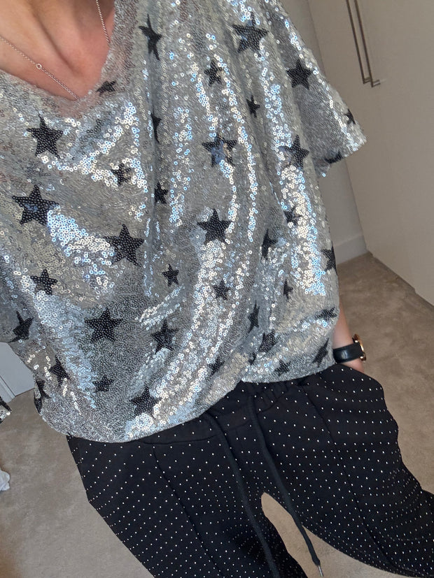 SEQUIN STAR BOXY TEE