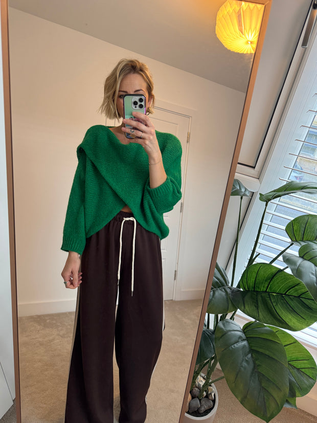 WRAP JUMPER IN GREEN