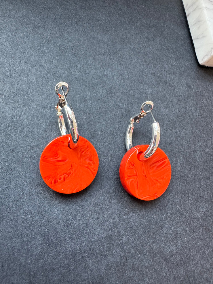 SILVER HOOP WITH DISC