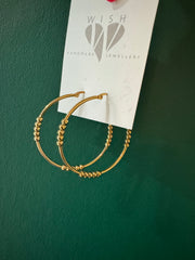 GOLD BEADED HOOPS BY WISH