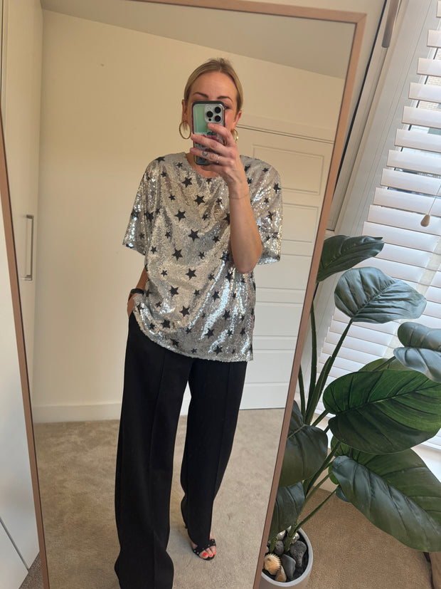 SEQUIN STAR BOXY TEE