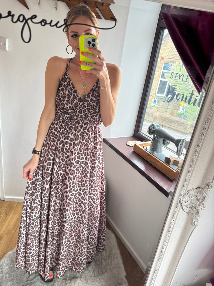 LEAOPARD PRINT STRAPPY MAXI SUNDRESS -  The Style Society Boutique 