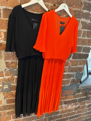 PLEATED DRESS IN BLACK -  The Style Society Boutique 
