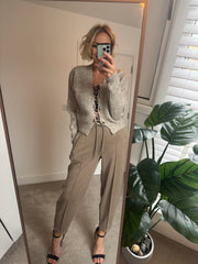 SPARKLE JOGGER IN FAWN