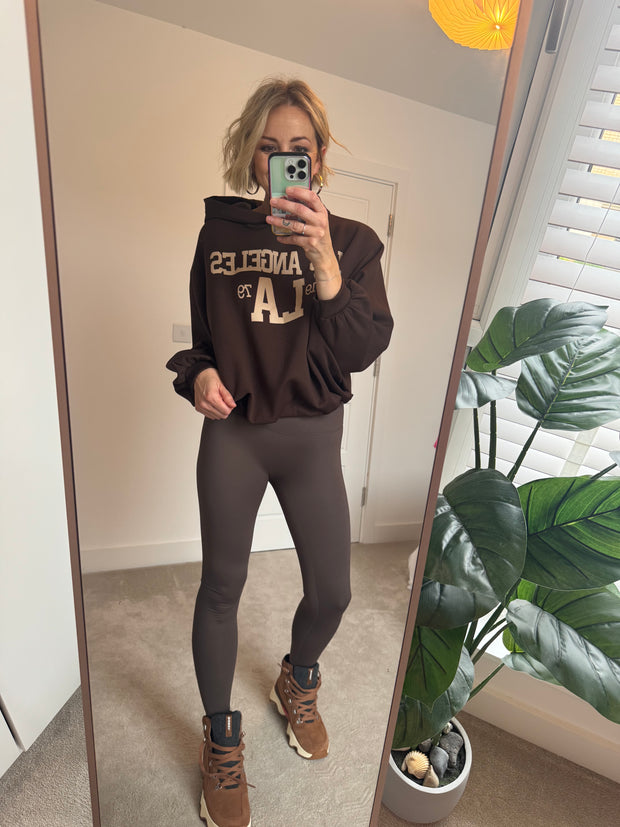 BROWN HIGH WAISTED  SCULPTING ENERGY LEGGINGS
