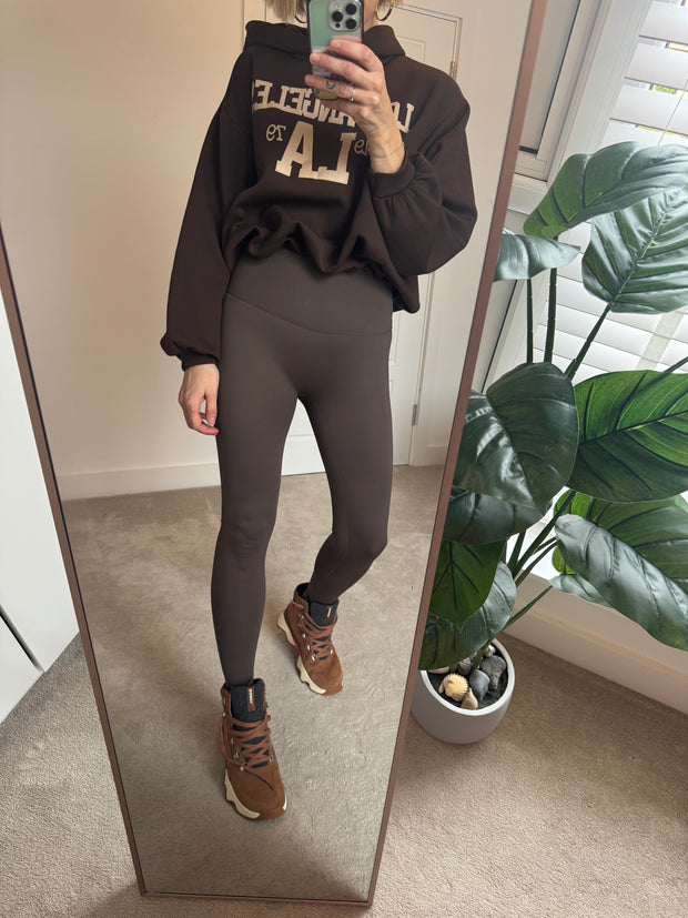 BROWN HIGH WAISTED  SCULPTING ENERGY LEGGINGS