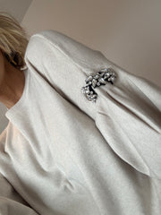 EMBELLISHED SHORT SLEEVE JUMPER IN CREAM