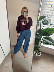 LA BUBBLE HEM HOODY IN WINE