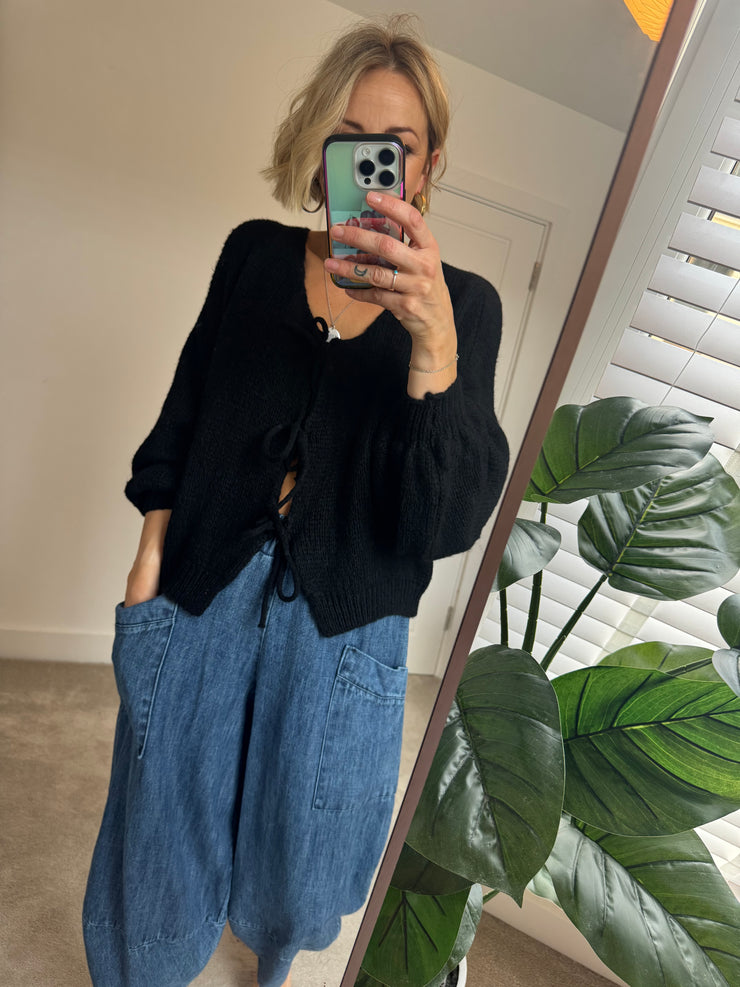 TIE FRONT CHUNKY CARDIGAN
