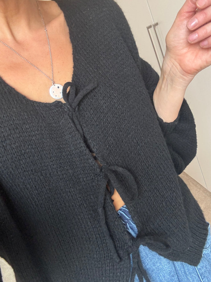 TIE FRONT CHUNKY CARDIGAN