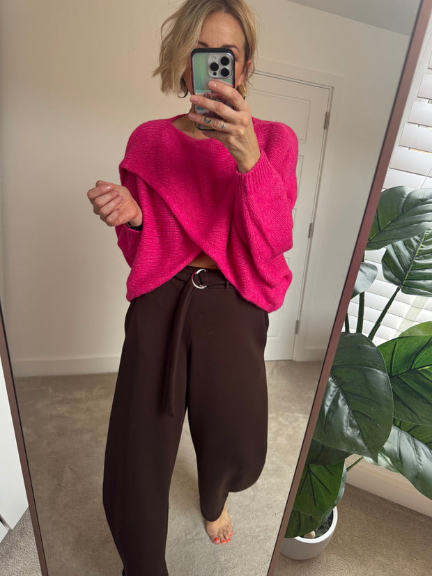 WRAP JUMPER IN PINK